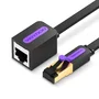Vention ICBBI Cable Alargador de Red RJ45 UTP Cat.7, 10000 Mbps, 600 MHz, Conectores Macho-Hembra, Plano, Negro, 3m