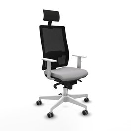 PIQUERAS Y CRESPO Silla de oficina Horna con mecanismo Sincro, Gris claro y Negro