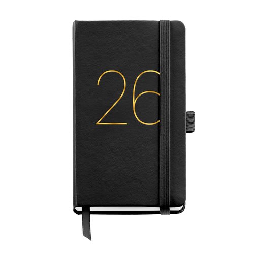 Agenda Anual (2026) Miquelrius Basic Chester Cosida Tapa Simil Piel Con Goma Passport 90X140 S/V Negro Agenda Anual (2026) Miquelrius Basic Chester Cosida Tapa Simil Piel Con Goma Passport 90X140 S/V Negro