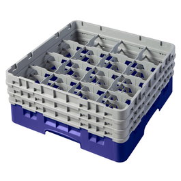 CAMBRO - 16S638-186 - Cesta de lavado 16 comp. 3 alturas - 10,9 cm Ø máx. - alt. máx. 17,6 cm - 50 x 50 x 22,5 cm - Azul marino