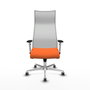 PIQUERAS Y CRESPO Sillón Albacete Naranja y Blanco con Mecanismo Sincro y Base de Aluminio