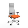 PIQUERAS Y CRESPO Sillón Albacete Naranja y Blanco con Mecanismo Sincro y Base de Aluminio