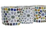 DKD Home Decor Portavelas de Cristal Mosaico Surtido 3 Unidades