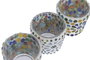 DKD Home Decor Portavelas de Cristal Mosaico Surtido 3 Unidades