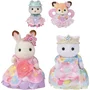 Sylvanian Families Set Princesas De Las Flores 5809 con Freya Chocolate, Lyra Persa, Rae Husky y Rosé Ciervo