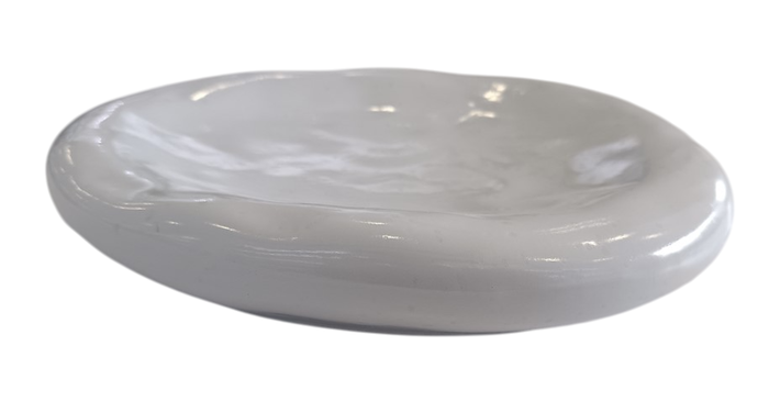 DKD Home Decor Juego de Platos de Gres Esmaltado Símil Piedra Blanco