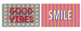 DKD Home Decor Felpudo Fibra Coco 60x40x1,5 Smile & Good Vibes 2
