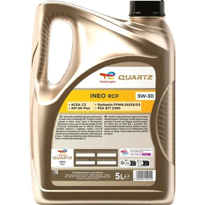 TOTALENERGIES Quartz Ineo RCP 5W-30 Aceite de motor - 5L
