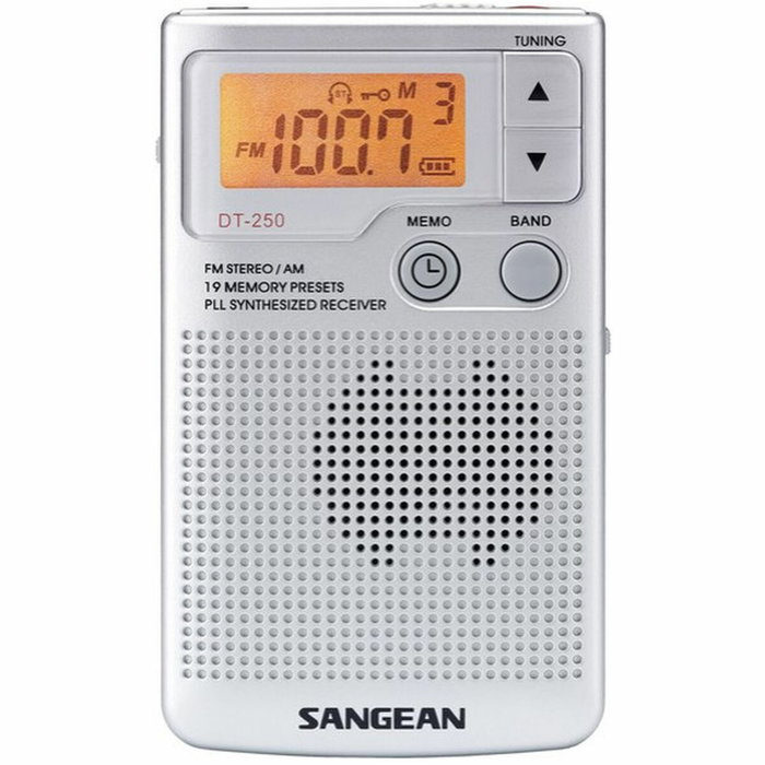 SANGEAN Radio digital DT250S con altavoz, autoscan y temporizador