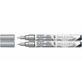 Schneider Paint-It Estuche de 2 Rotuladores Cromados con Puntas de 0.8 mm y 2 mm