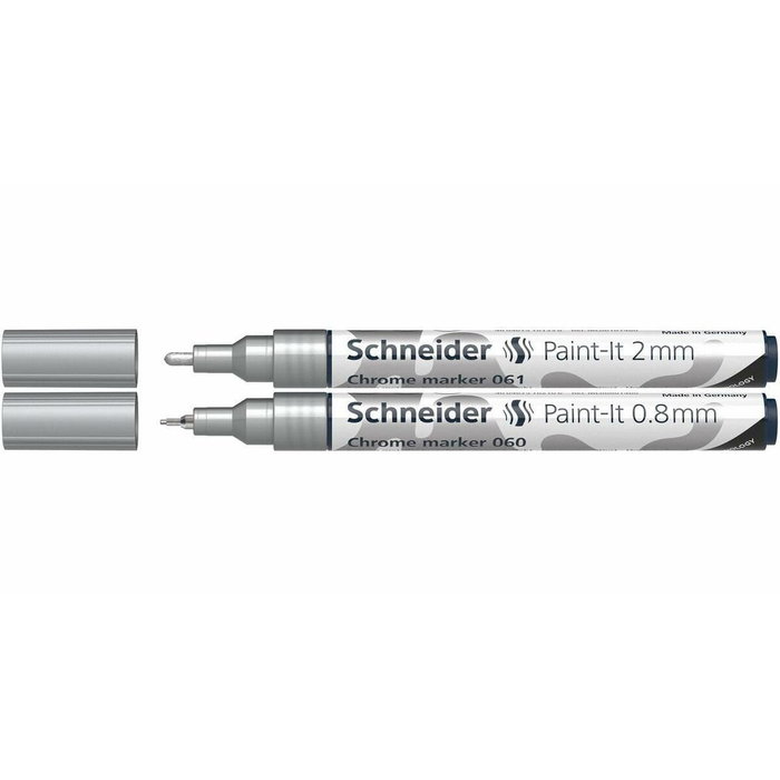 Schneider Paint-It Estuche de 2 Rotuladores Cromados con Puntas de 0.8 mm y 2 mm Schneider Paint-It Estuche de 2 Rotuladores Cromados con Puntas de 0.8 mm y 2 mm