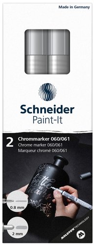 Schneider Paint-It Estuche de 2 Rotuladores Cromados con Puntas de 0.8 mm y 2 mm Schneider Paint-It Estuche de 2 Rotuladores Cromados con Puntas de 0.8 mm y 2 mm