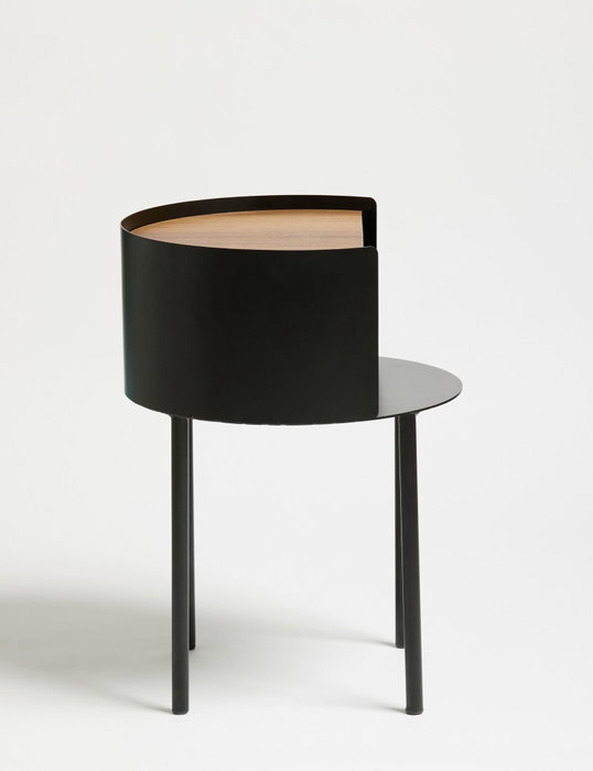 Hanah Home Mesa Lateral Espen Negra, Marco Metal 2mm, Superficie MDF 18mm, 40x40x56cm