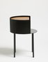 Hanah Home Mesa Lateral Espen Negra, Marco Metal 2mm, Superficie MDF 18mm, 40x40x56cm