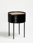 Hanah Home Mesa Lateral Espen Negra, Marco Metal 2mm, Superficie MDF 18mm, 40x40x56cm