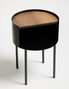 Hanah Home Mesa Lateral Espen Negra, Marco Metal 2mm, Superficie MDF 18mm, 40x40x56cm
