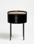 Hanah Home Mesa Lateral Espen Negra, Marco Metal 2mm, Superficie MDF 18mm, 40x40x56cm
