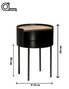 Hanah Home Mesa Lateral Espen Negra, Marco Metal 2mm, Superficie MDF 18mm, 40x40x56cm