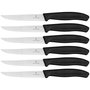 VICTORINOX Cuchillos de Filetear Swissclassic Punta, Pack de 6 Unidades, Negro