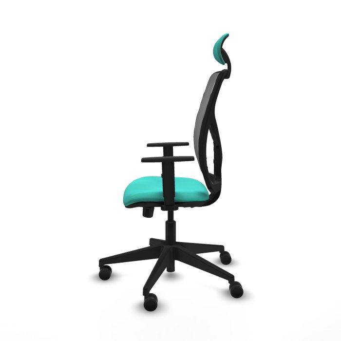 PIQUERAS Y CRESPO Silla de oficina Motilla con mecanismo Sincro/Traslack, Turquesa y Gris