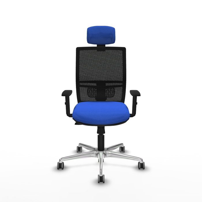 PIQUERAS Y CRESPO Silla de oficina Yunquera con mecanismo Sincro/Traslack, Azul y Negro
