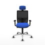 PIQUERAS Y CRESPO Silla de oficina Yunquera con mecanismo Sincro/Traslack, Azul y Negro