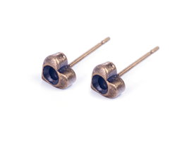 Innspiro Pendiente metálico para incrustar corazón dorado envejecido para Xilion 3mm (10 unidades)