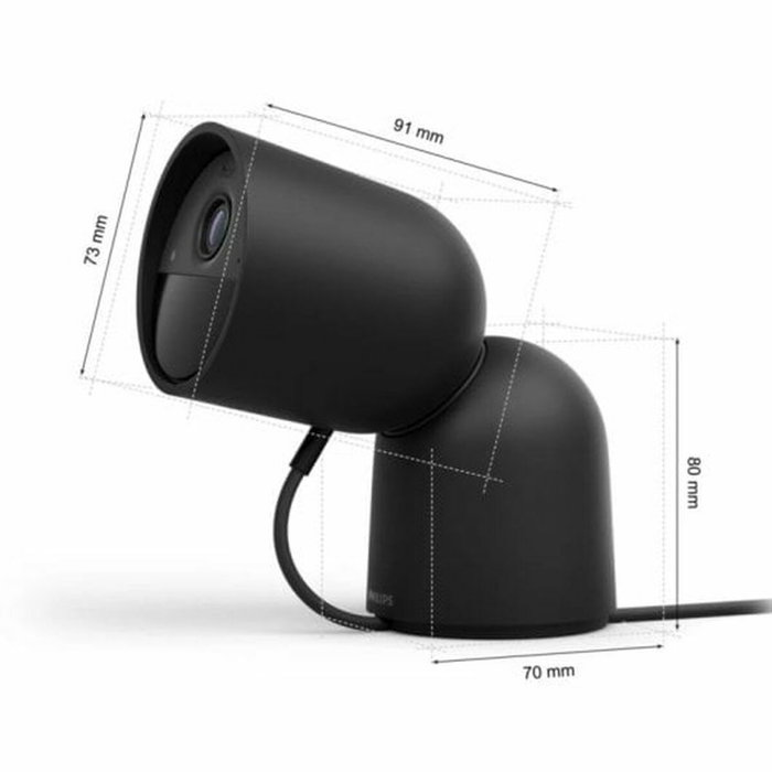 Philips Hue Secure Cámara de vigilancia HD 1080P con soporte de escritorio - Negra