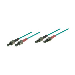 GoodConnections Cable Fibra Óptica OM3 Multimodo 50/125, 3 Metros, Duplex, ST/ST, Azul, LSZH, Alcasa