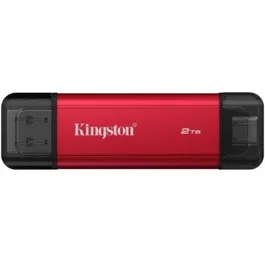 Kingston XS1000 Dual SSD Portátil 2TB - Disco Externo SSD USB-C y USB 3.2, Rojo, Velocidad 1050 MB/s (SPSD/2TB)