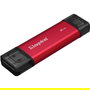 Kingston XS1000 Dual SSD Portátil 2TB - Disco Externo SSD USB-C y USB 3.2, Rojo, Velocidad 1050 MB/s (SPSD/2TB)