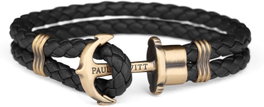 Paul Hewitt Pulsera de Cuero Negra PH-L-M-B-XL