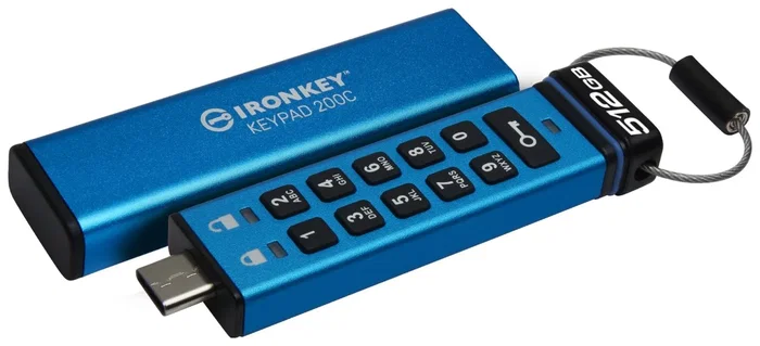 Kingston IronKey Keypad 200C USB-C 512 GB Azul