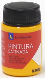 La Pajarita Pack de 6 botes de pintura satinada amarillo medio base látex 35 ml