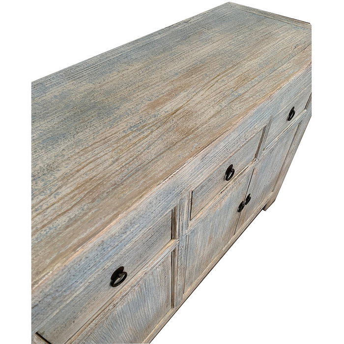 DKD Home Decor Aparador Minimal bs1c25 45 x 85 x 220 cm Olmo Macizo 6 Puertas 6 Cajones