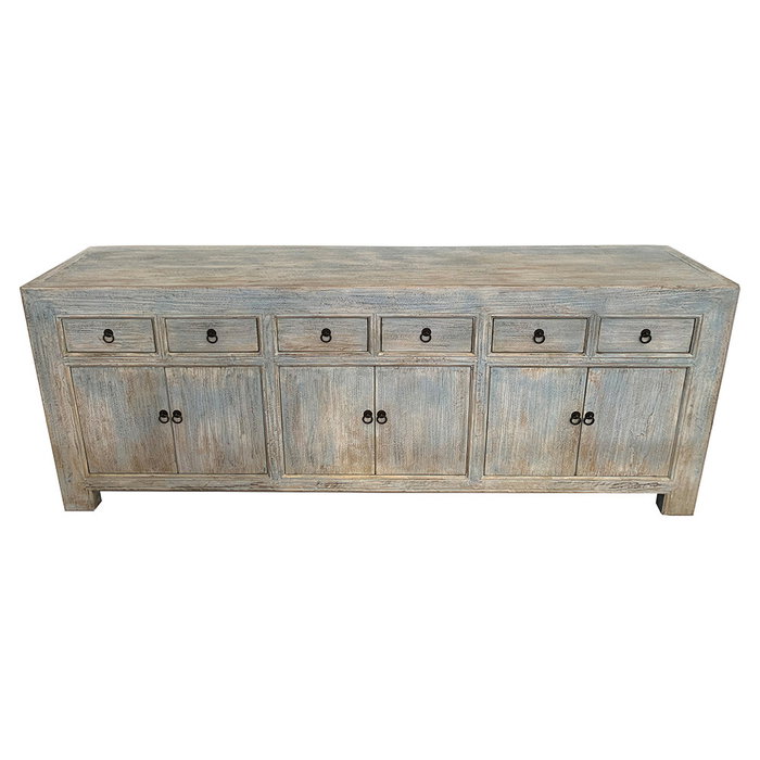 DKD Home Decor Aparador Minimal bs1c25 45 x 85 x 220 cm Olmo Macizo 6 Puertas 6 Cajones