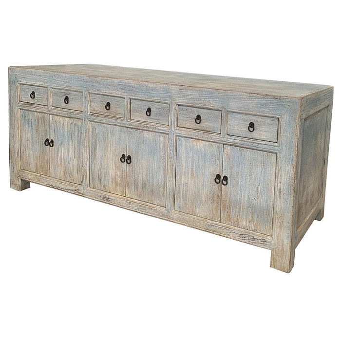 DKD Home Decor Aparador Minimal bs1c25 45 x 85 x 220 cm Olmo Macizo 6 Puertas 6 Cajones