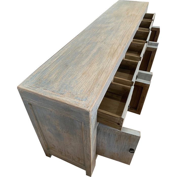 DKD Home Decor Aparador Minimal bs1c25 45 x 85 x 220 cm Olmo Macizo 6 Puertas 6 Cajones