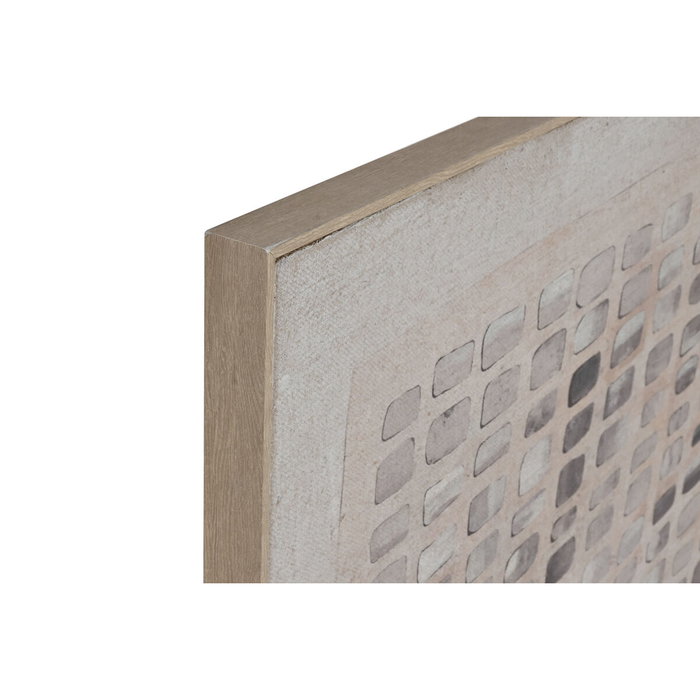 DKD Home Decor Cuadro Moderno 3D Yute y PS Beige