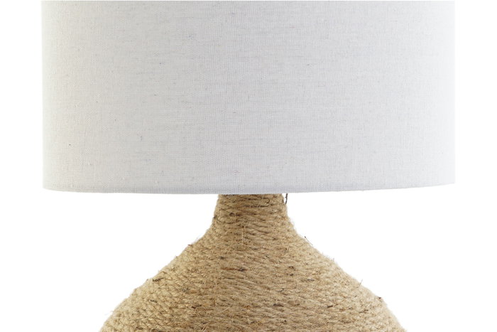 DKD Home Decor Lámpara de Sobremesa Cuerda y Gres Marrón DKD Home Decor Lámpara de Sobremesa Cuerda y Gres Marrón