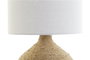 DKD Home Decor Lámpara de Sobremesa Cuerda y Gres Marrón