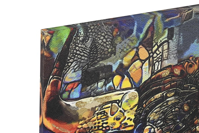 DKD Home Decor Cuadro Lienzo MDF 60x60 Animal Purpurina Surtido de 4 unidades