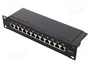 GOOBAY Patch Panel Cat 6a de 12 puertos RJ45 para rack de 10 pulgadas