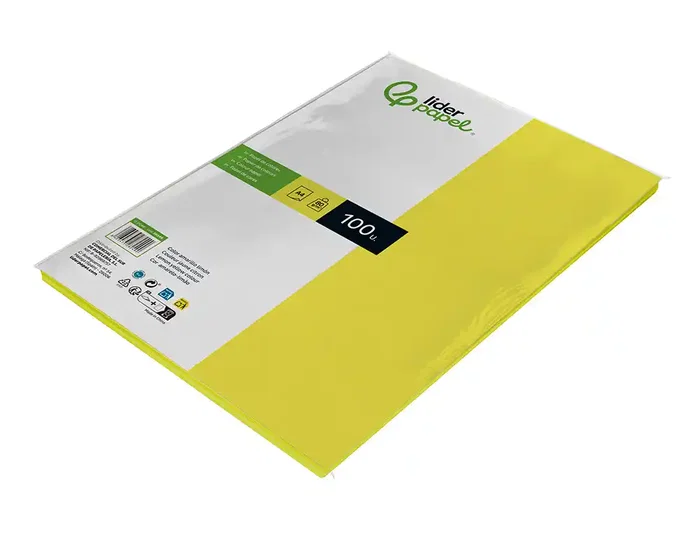 Liderpapel Papel color líderpapel DIN A4 80gr Limón, 100 hojas