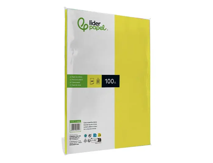 Liderpapel Papel color líderpapel DIN A4 80gr Limón, 100 hojas