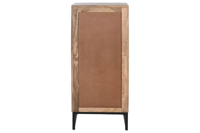 DKD Home Decor Chifonier Indio Natural Negro 5 Cajones 35 x 106 x 45 cm