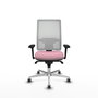 PIQUERAS Y CRESPO Silla de oficina Horna Rosa y Blanca con Brazos 3D