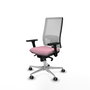 PIQUERAS Y CRESPO Silla de oficina Horna Rosa y Blanca con Brazos 3D