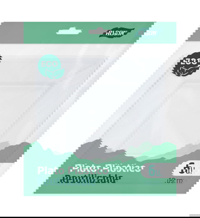 Algon Set 6 Platos Cuadrados Plástico Ecológico 18 cm (36 Unidades)