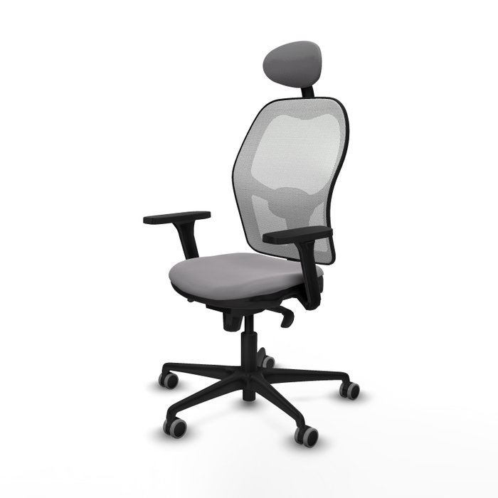 PIQUERAS Y CRESPO Silla de oficina Jorquera con mecanismo Sincro, Gris y Blanco